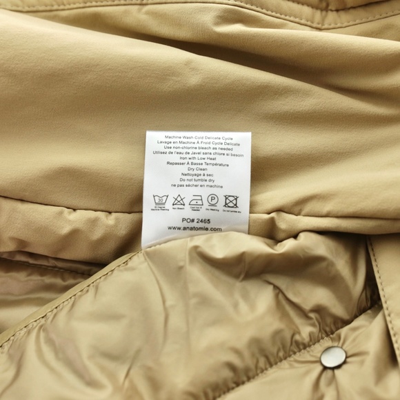 Anatomie Moritz Quilted Puffer Button Snap Lightweight Camel Trucker Jacket WM M - Picture 7 of 8